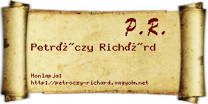 Petróczy Richárd névjegykártya