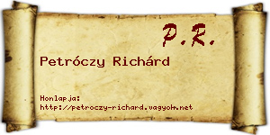 Petróczy Richárd névjegykártya